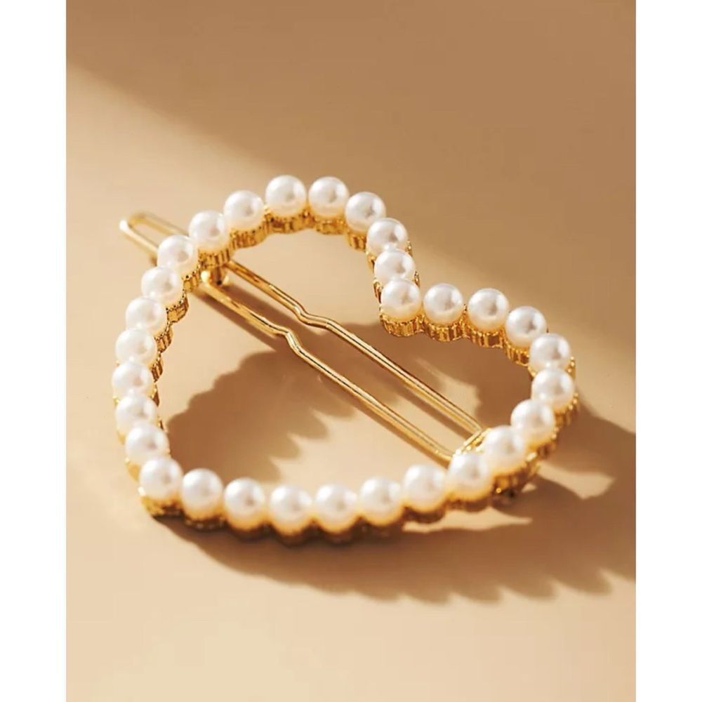 J. Crew Embellished pearl heart barrette ~ New With Tags